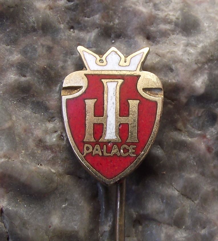 Antique Art Nouveau Palace Hotel Centre of Prague Visitor Crowned Pin Badge - Badgecrazy
