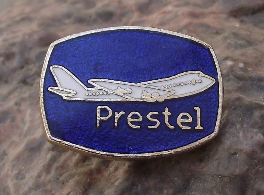 Rare Prestel UK Post Office Internet Precursor Videotex Computer 747 Pin Badge - Badgecrazy