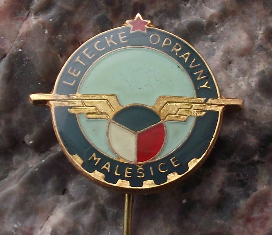 Vintage Czech Ministry of Defence Aircraft Repair Facility Malesice Pin Badge - Badgecrazy