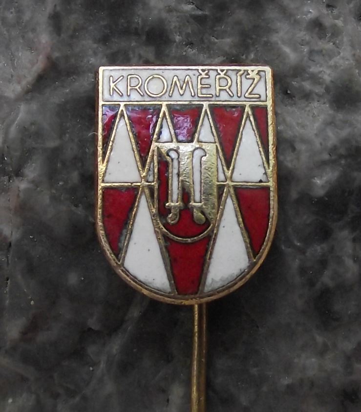 Vintage Kromeriz Kremsier Billhook Coat of Arms Czech Heraldic Crest Pin Badge - Badgecrazy