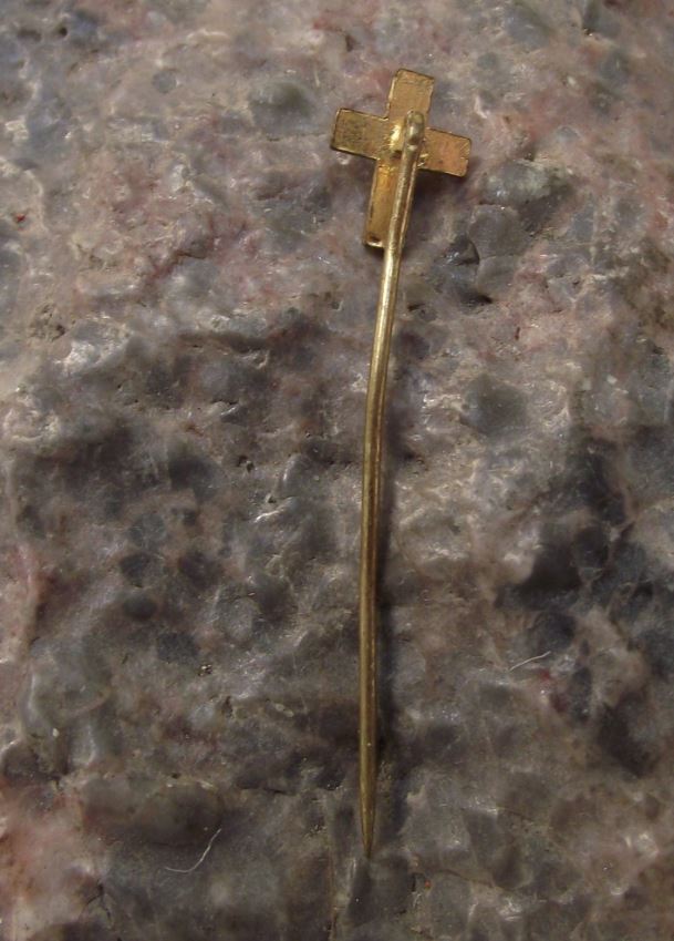 Antique Studded Holy Cross Jesus Christ Crucifiction Symbol Religious Pin Badge - Badgecrazy