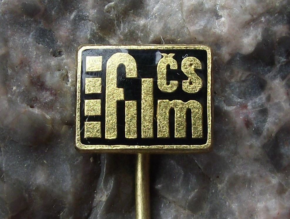 Antique Czechoslovakia CS Film CSF Film Reel Cinema Movie Company Logo Pin Badge - Badgecrazy