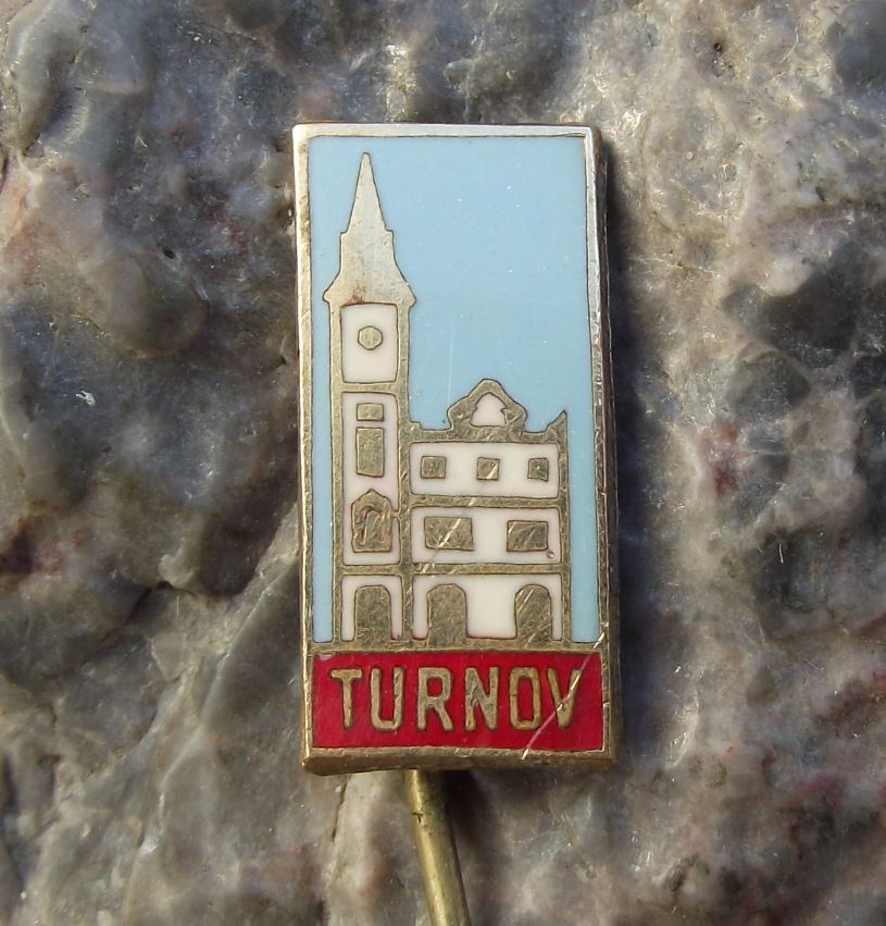 Vintage Turnov Turnof Czech Gemstone Working Renaissance Town Hall Pin Badge - Badgecrazy
