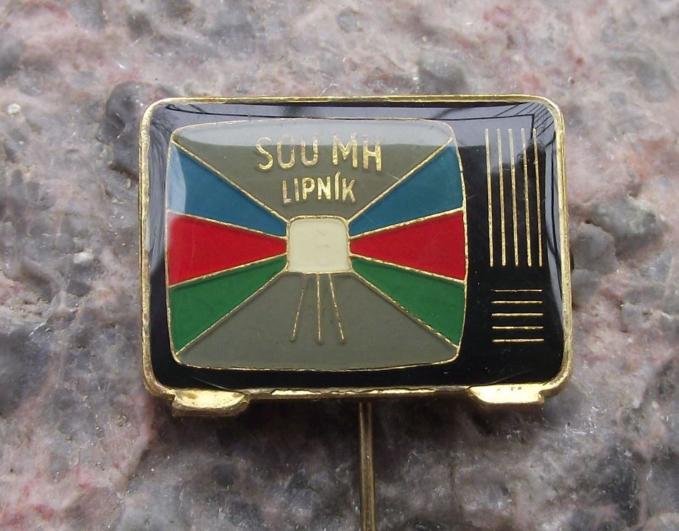 Antique Electronics University College Lipnik Czech Television TV Pin Badge - Badgecrazy