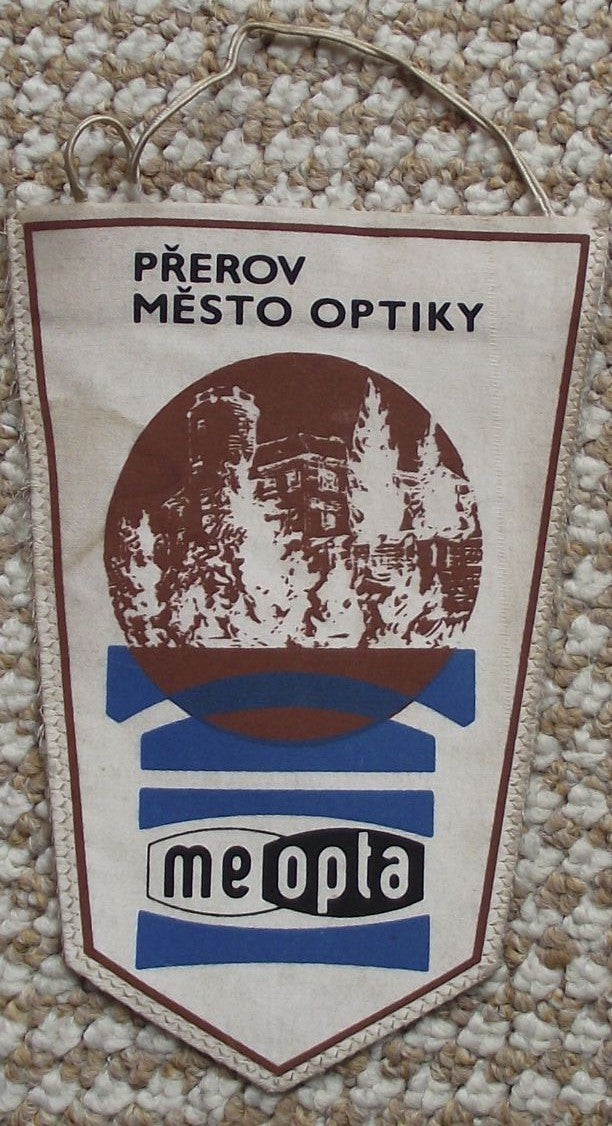 Meopta Prerov Town of Optics Camera & Lenses Company Advertising Pennant Flag - Badgecrazy