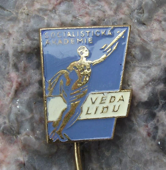 Vintage Vostok One 1 Man Reaching into Space Soviet Rocket Science Pin Badge