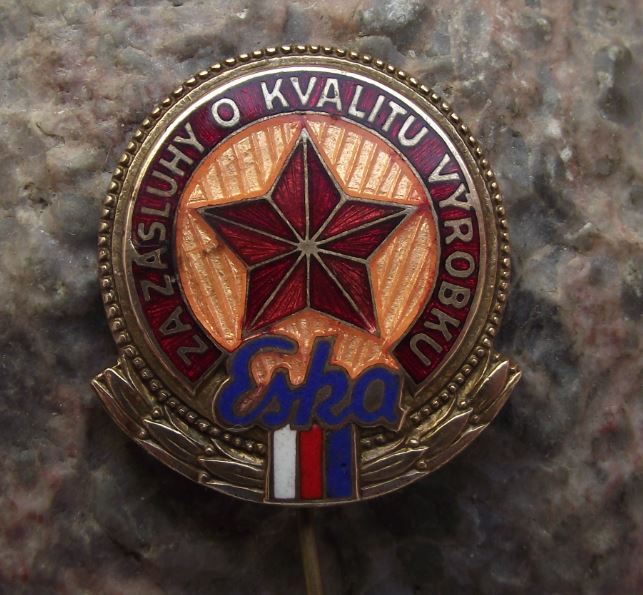 Rare Antique Eska Racing Bicycles of Czechoslovakia Pin Badge of Merit Award - Badgecrazy