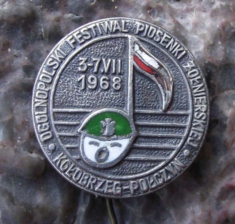 1968 Polish Army Military Soldier Song 2nd Second Festival Poland Pin Badge - Badgecrazy