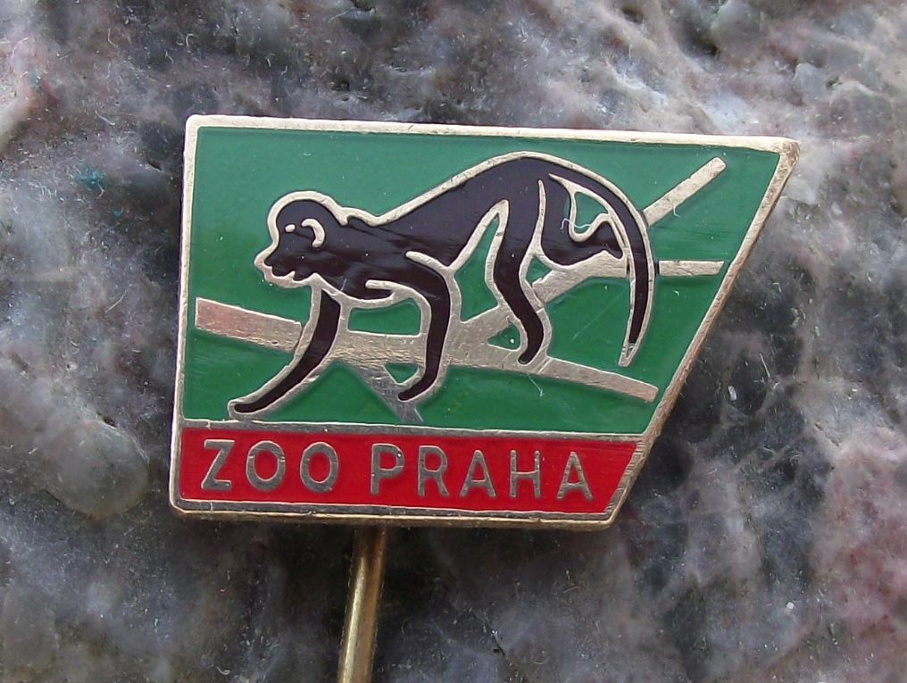 Antique 1960s Prague Zoo Tree Monkey Gibbon Ape Visitor Souvenier Pin Badge - Badgecrazy