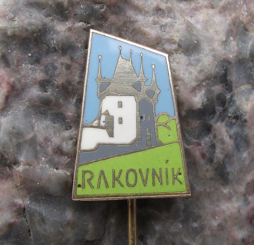 Antique Rakovnik Krivoklat Castle City Tourist Gothic Tower Souvenier Pin Badge - Badgecrazy