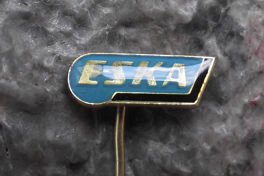 Vintage ESKA Bicycle & Motorbike Works Cheb Czechoslovakia Advertising Pin Badge - Badgecrazy