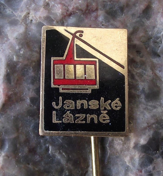 Antique Czech Janske Lazne Spa Resort Mountain Cable Car Cabin Pin Badge - Badgecrazy