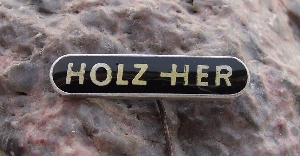 Vintage Holz Her Wood Routers CNC Technology Company Pin Badge - Badgecrazy