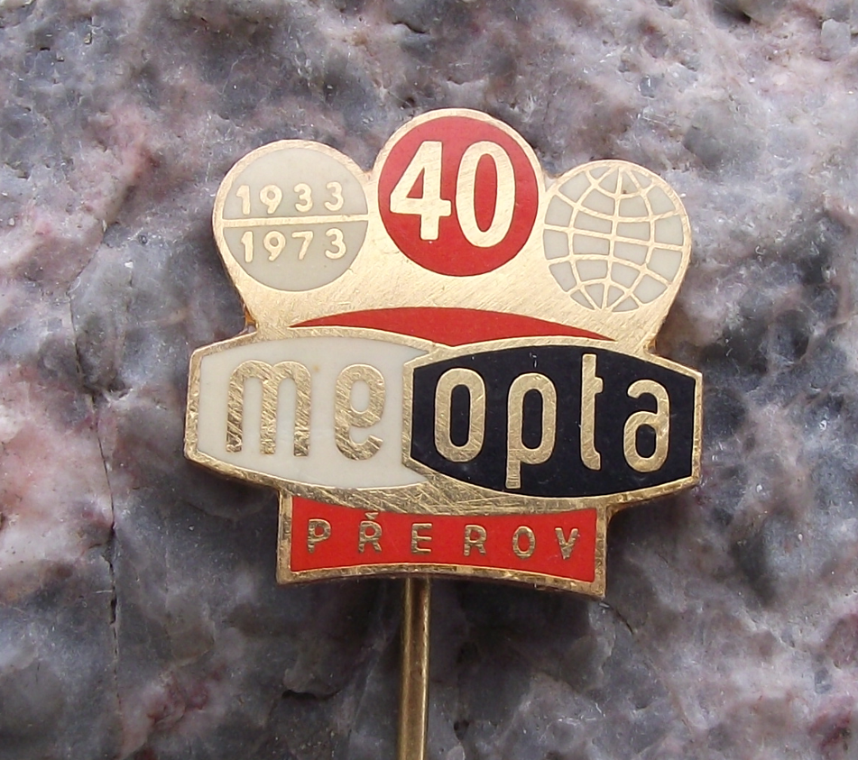 1973 Meopta Prerov Movie Camera Film Reels Photographic Stereo Logo Pin Badge - Badgecrazy