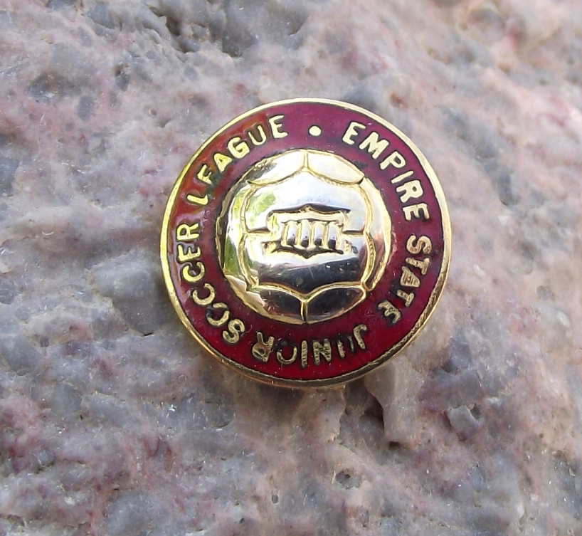 Antique Empire State USA Junior Soccer League Football New York Ball Pin Badge - Badgecrazy