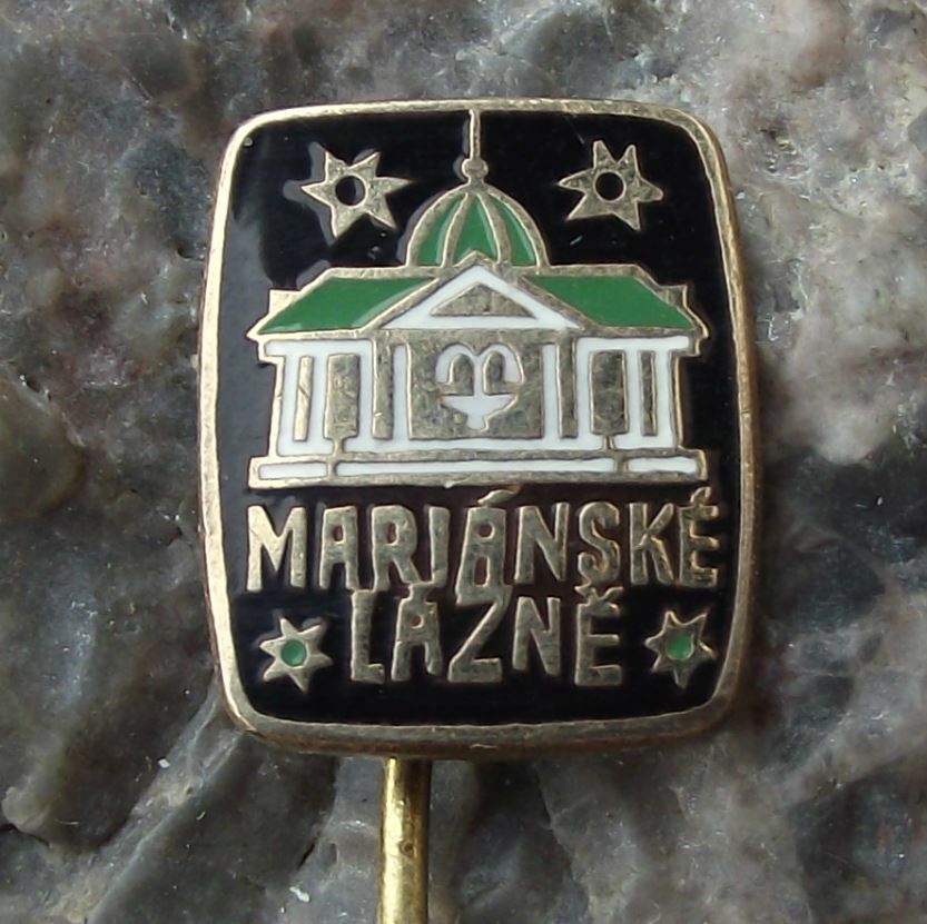 Marianske Lazne Marienbad Spa Natural Springs Town Colonnade Tourist Pin Badge - Badgecrazy