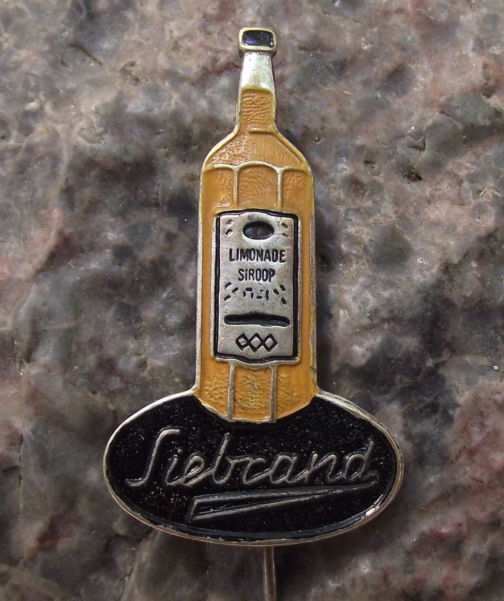 Antique Siebrand Limonade Siroop Lemonade Syrup Bottle Holland Drinks Pin Badge - Badgecrazy