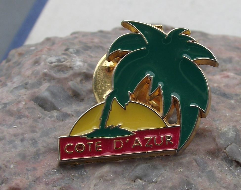 Cote D'Azur Azure Coast France French Riviera Palm Tree Sun Tie Pin Badge - Badgecrazy
