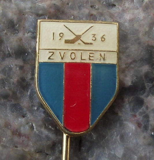 Vintage Zvolen 1936 Czechoslovakia Ice Hockey Team Shield Pin Badge