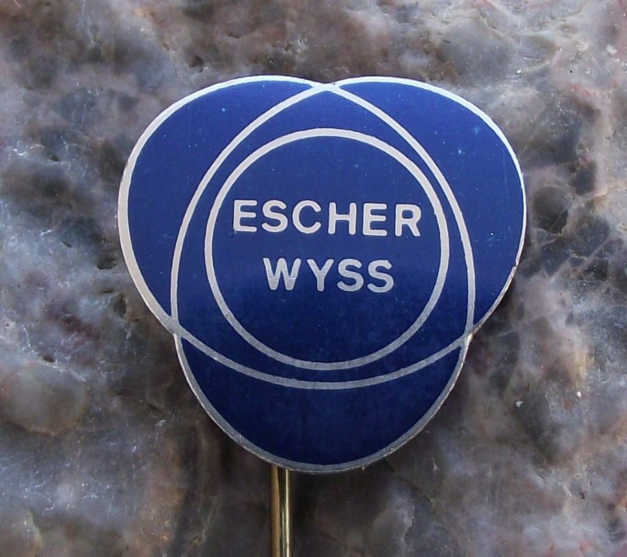Vintage Escher Wyss Swiss Industrial Engineering Company Logo Pin Badge - Badgecrazy