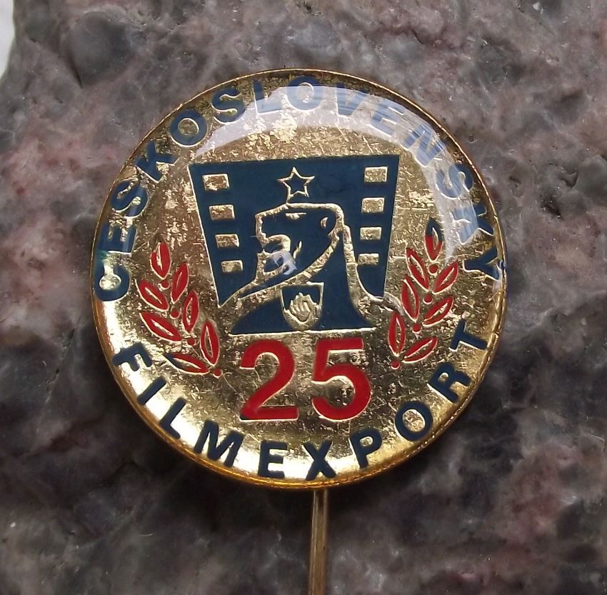 Czechoslovakia Film Export Company Lion and Star Logo 25th Anniversary Pin Badge - Badgecrazy