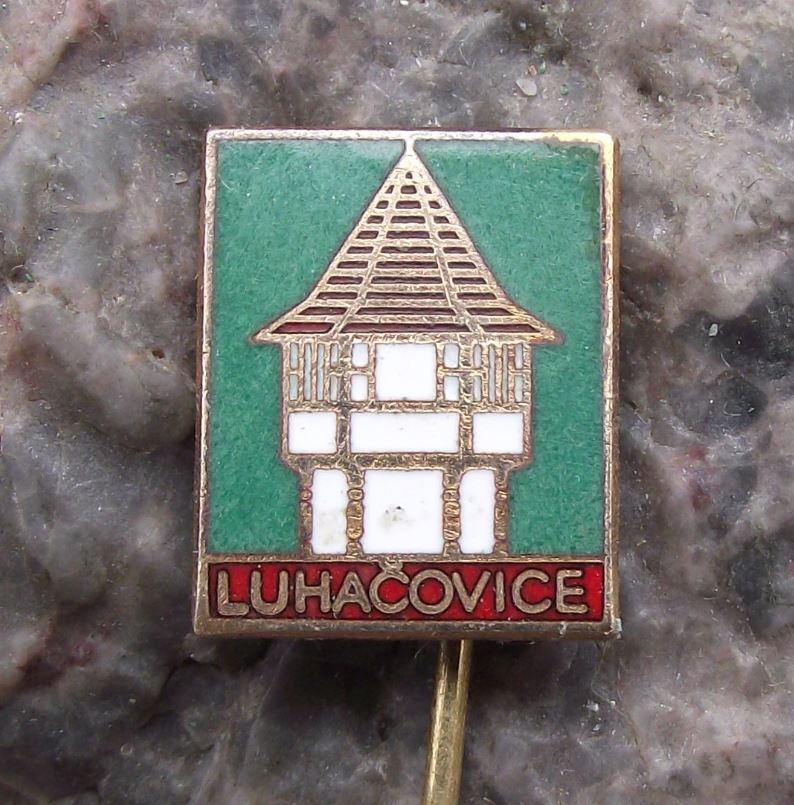 Antique Luhatschowitz Luhacovice Town Typical Spa House Tower Resort Pin Badge - Badgecrazy