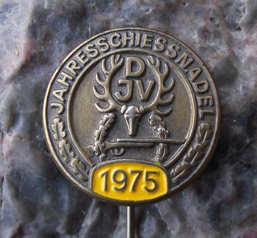 1975 DJV German Hunters Association Jagdverband Deer Skull Hunting Pin Badge - Badgecrazy