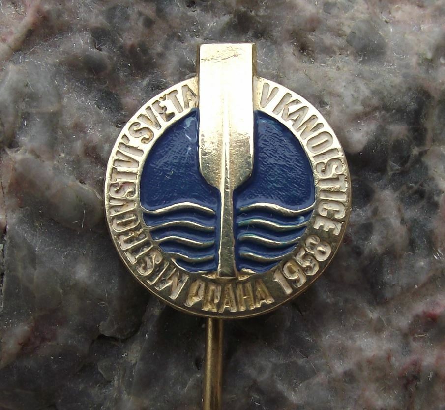 1958 ICF Canoe Sprint World Championships Kayak Czechoslovakia Pin Badge - Badgecrazy