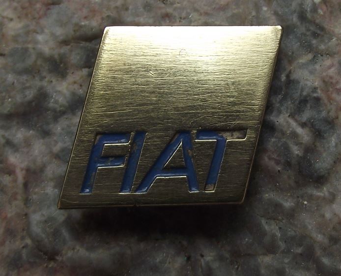 Antique Fiat Italian Car Maker Marque Capital Letter Logo Square Pin Badge - Badgecrazy