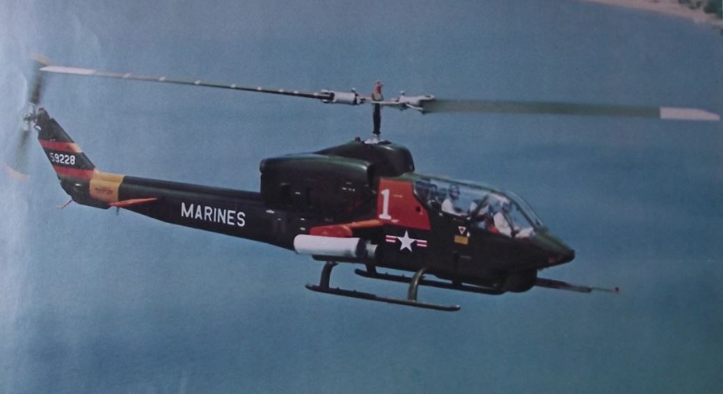 1973 Bell Helicopters US Marine Corps AH 1 Cobra A4 Colour Advertising Plate - Badgecrazy
