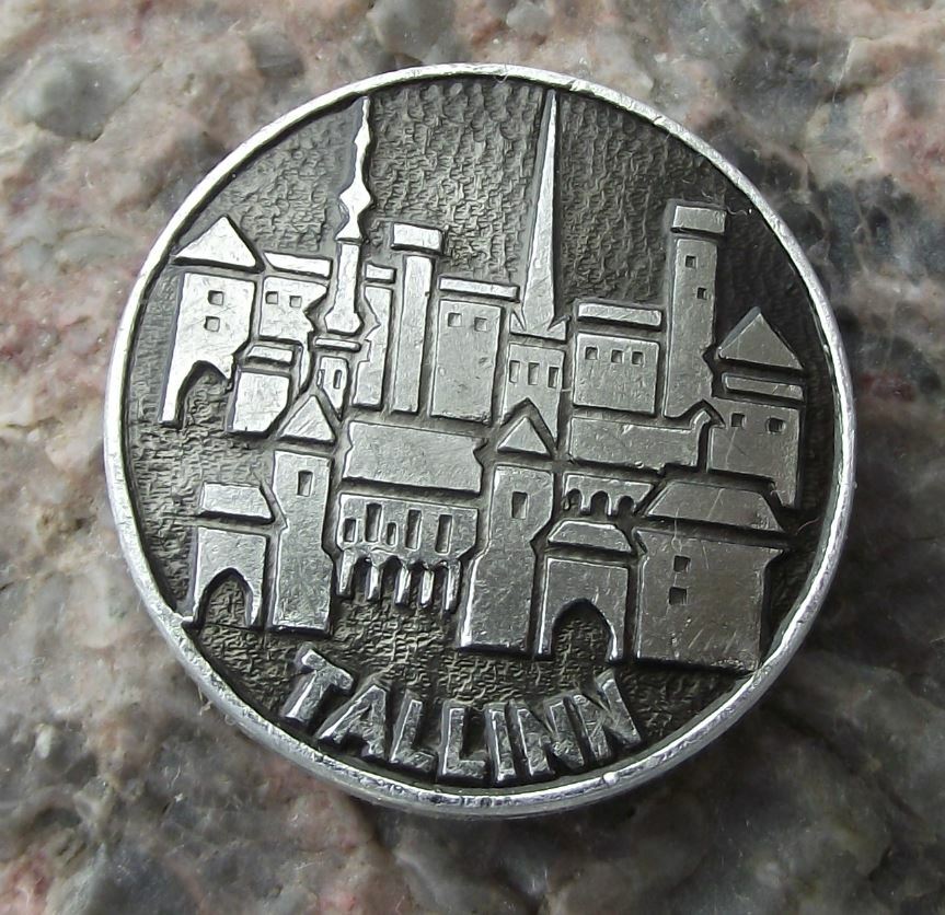 Vintage Tallinn Estonia Famous City Landmarks Tourist Souvenier Pin Badge - Badgecrazy
