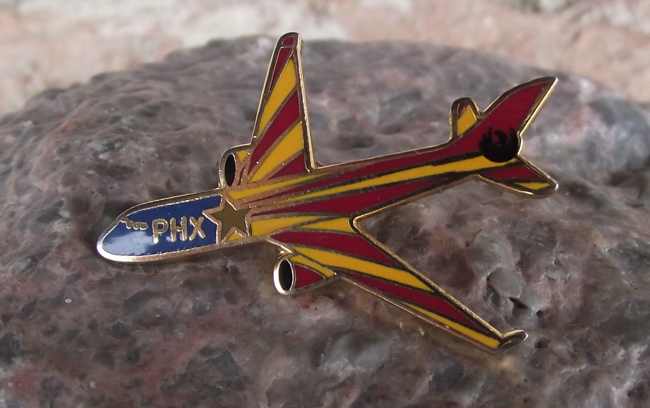 PHX Phoenix Aviation Jet Airliner Logo Passenger Model Aircraft Tie Pin Badge - Badgecrazy