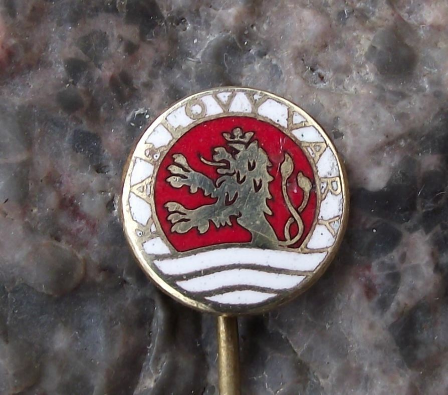 Vintage Karlovy Vary Karslbad Carlsbad Spa Heraldic Crest Coat of Arms Pin Badge - Badgecrazy