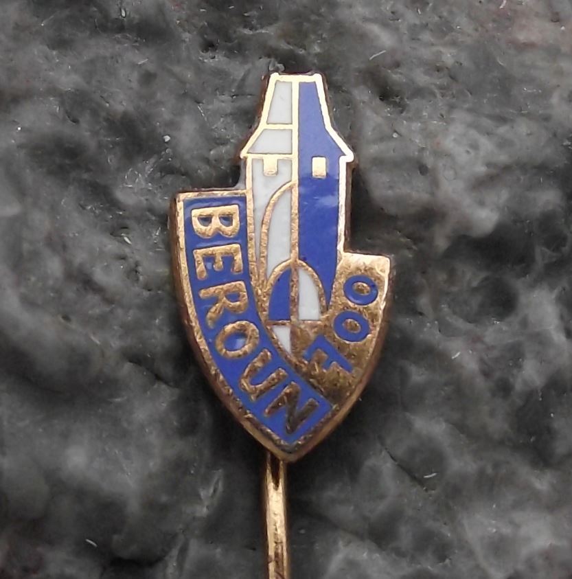 1965 Beroun Czech Bohemian Walled City Heraldic Crest Coat of Arms Pin Badge - Badgecrazy