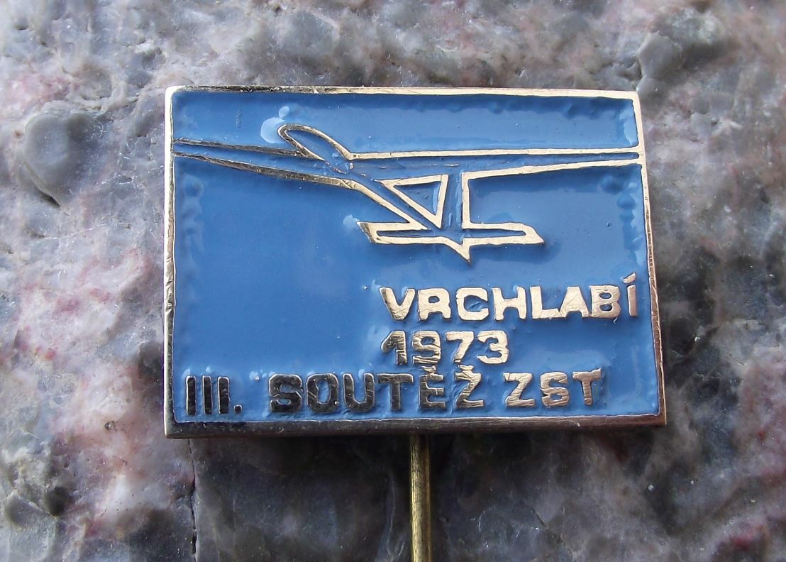 1973 Czechoslovakia 3rd Scale Model Glider Flying Competition Aircraft Pin Badge - Badgecrazy