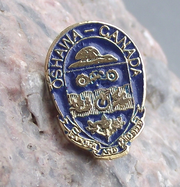 Oshawa Canada Ontario Labor and Prosper Motto Canadian Beaver Pin Badge - Badgecrazy
