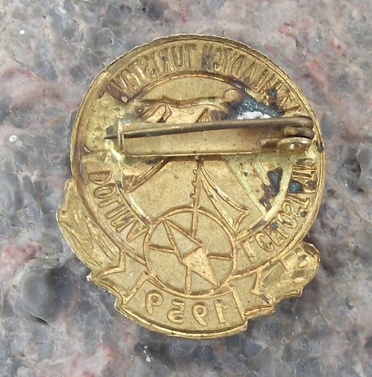 1959 Slovakia Young Pioneer Movement First Jamboree Camping Campfire Pin Badge - Badgecrazy