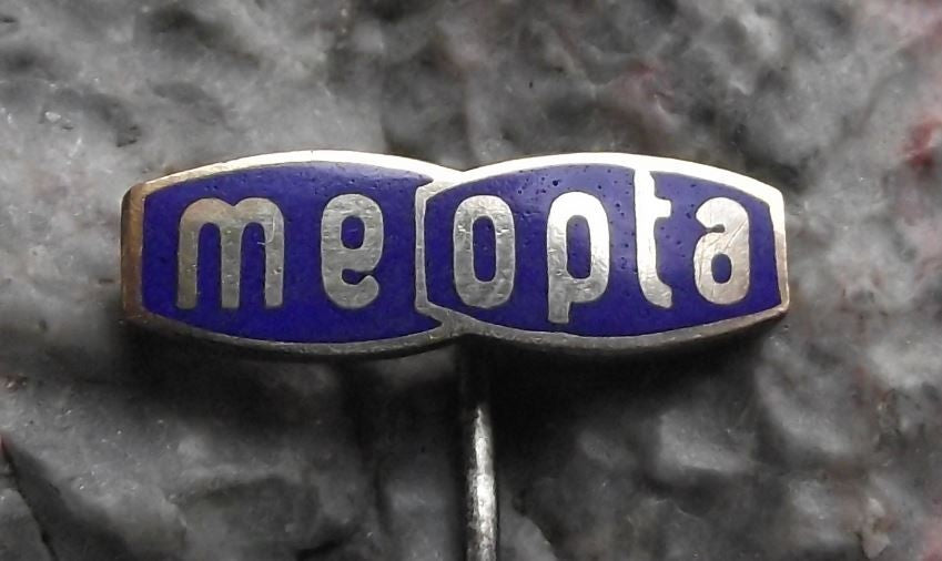 Vintage Meopta Blue Stereo Viewfinder Logo Photographic Optical Firm Pin Badge - Badgecrazy