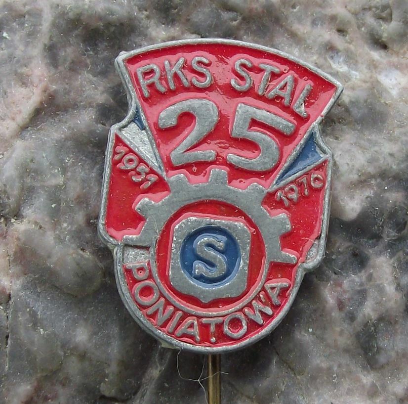 1970 RKS Stal Poniatowa Poland Polish Sports Club 25th Anniversary Pin Badge - Badgecrazy
