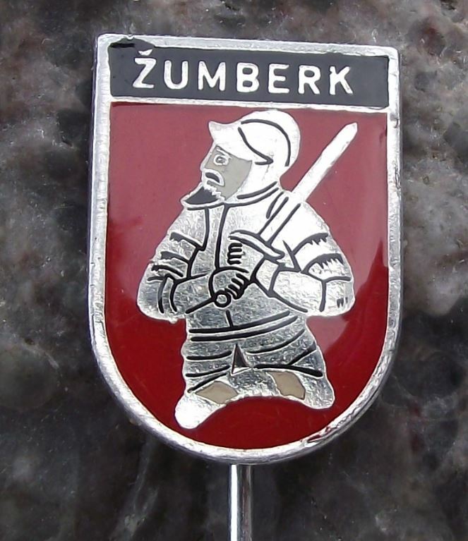 Antique Zumberk Knight Czechoslovakia Coat of Arms Heraldic Crest Pin Badge - Badgecrazy