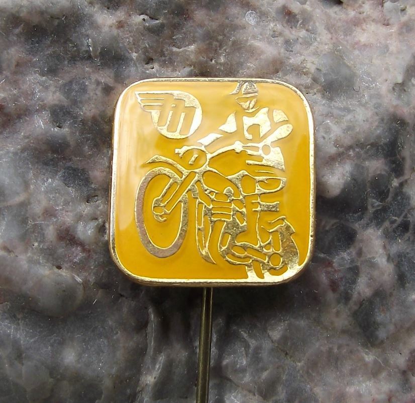 Antique Leaping Motocross MX Motorbike Rider Mototechna Czech Race Pin Badge - Badgecrazy
