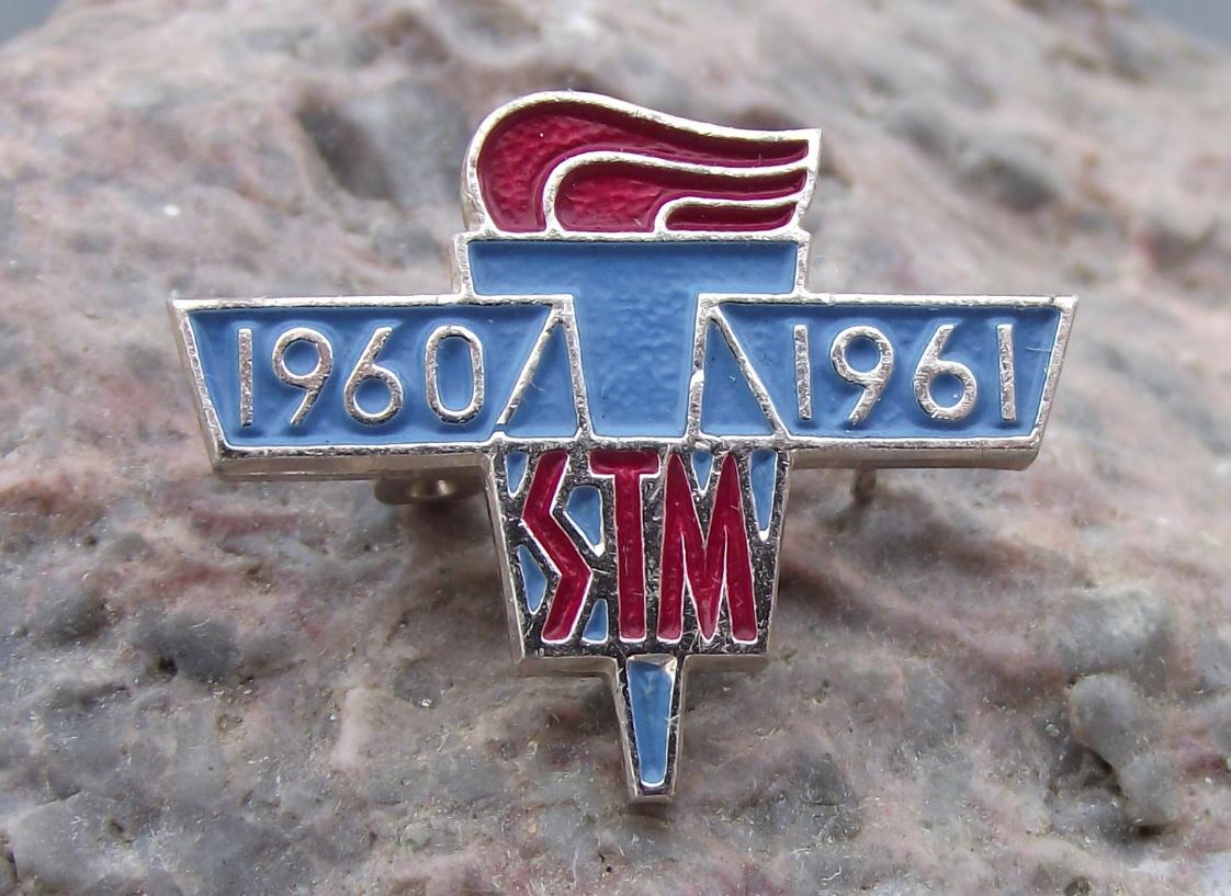 1960 STM Czechoslovakia Creativity Competition Communist Youth Pin Badge - Badgecrazy