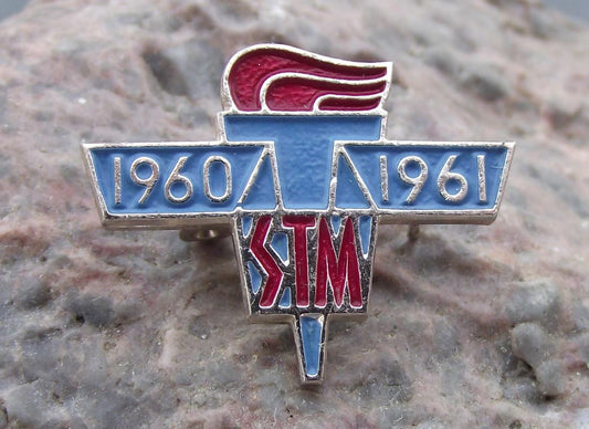 1960 STM Czechoslovakia Creativity Competition Communist Youth Pin Badge - Badgecrazy