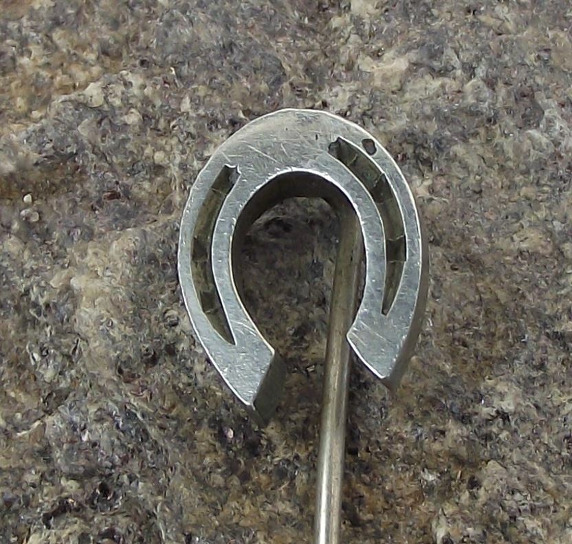 Vintage Lucky Horse Shoe Horseshoe Shaped Equestrian Pin Badge - Badgecrazy