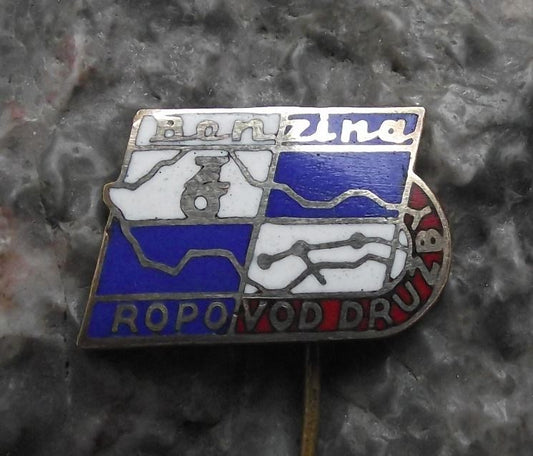 Benzina Czechoslovakia Fuel Motor Petrol Crude Oil Pipeline Pin Badge - Badgecrazy