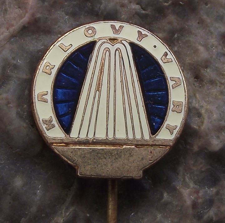 Antique Karlovy Vary Carlsbad Natural Healing Water Springs Fountain Pin Badge - Badgecrazy