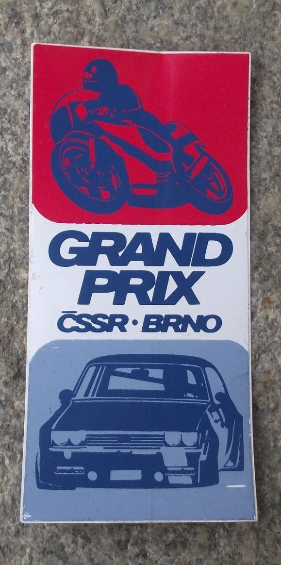 1980s Grand Prix Czechoslovakia Brno CSSR MotoGP Motorbike Sticker Decal - Badgecrazy