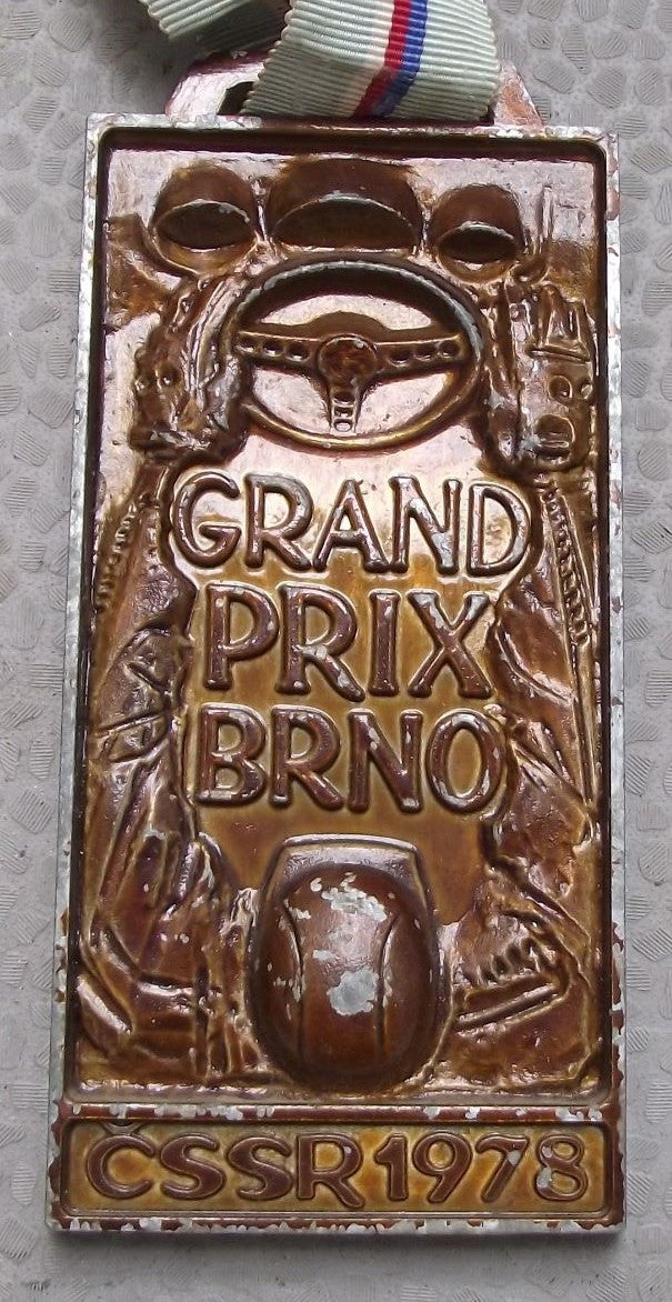 1978 Grand Prix Brno Circuit Rally Car Motor Racing Ribbon Race Award Medal - Badgecrazy