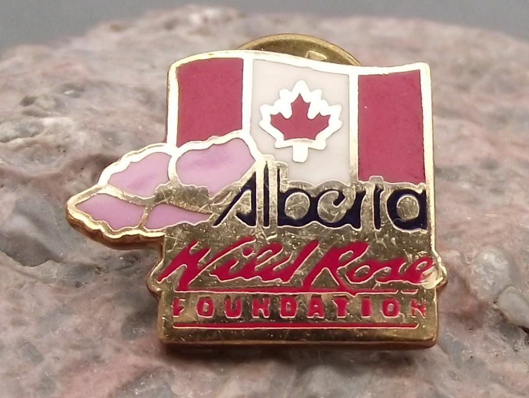 Alberta Province Western Canada Wild Rose Foundation Supporter Flower Pin Badge - Badgecrazy