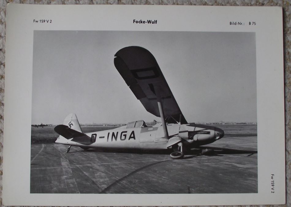 1974 Focke Wulf Fw 159 Experimental German Fighter Aircraft Photographic Plate - Badgecrazy